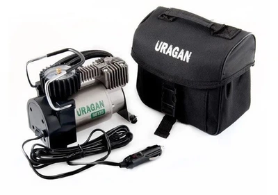 Компрессор автомобильный Uragan 90135 с функцией Автостоп 12 Вольт 170 Ватт 37 литров в минуту 14 Ампер