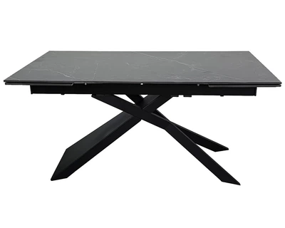 Стіл обідній розкладний MADISON CERAMIC 160(240)x90 см кераміка чорний матовий