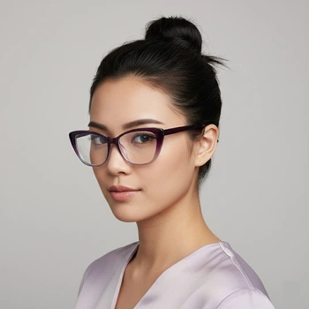 Окуляри для іміджу з прозорою лінзою оправа Honey Fashion Accessories фіолетовий (4-153)