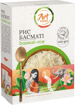Рис басмати Art Foods 100 г × 4 пакетика (0.4 кг) (4820191593220)