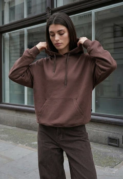 Женское Худи Стаф Коричневое Оверсайз Спортивное Staff Lav Brown Oversize S (400664)
