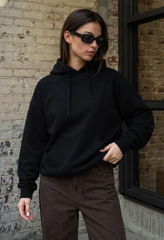 Женский Худи Стаф Черный Оверсайз Без Логотипа Спортивная Кофта Staff Lav Black Oversize XS (400667)