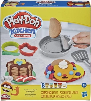Набор для лепки Блинная вечеринка Play-Doh Hasbro (F1279) — Пластилин Оладушки Шедевры на кухне
