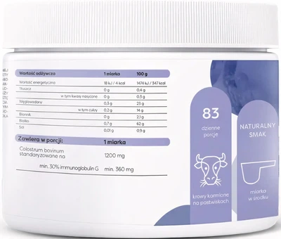 Suplement diety Osavi Colostrum 1200 mg w proszku 100 g (5904139923405)