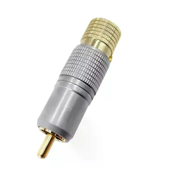 Разъем Avvicon AC-MR-70G штекер RCA с цанговым зажимом золото пайка на кабель Ø8 мм для стабильного сигнала 1шт
