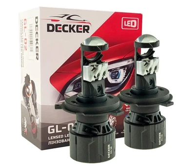 Міні-Линзи DECKER GL-02 Цоколь H4 лінза зі світлотеневим кордоном на 6000 K 12-24 V 45 W 8000 Lm у штани місця!