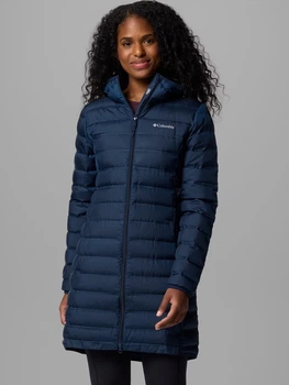 Płaszcz puchowy damski zimowy Columbia Lake 22 II Down Long Hooded Jacket 2088322464 XS Granatowy (195981431933)