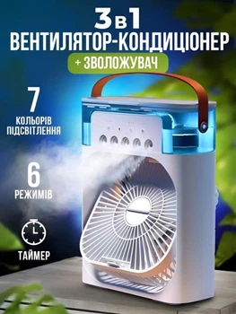 Настольный вентилятор с охлаждением и увлажнением Mini Air Conditioner