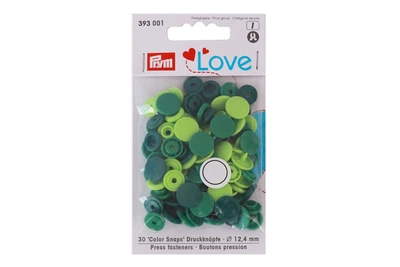 Kнопки "COLOR SNAPS LOVE", 12,4мм, 30 шт, зеленый, Prym