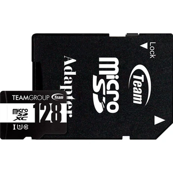 Карта памяти MicroSDHC 128GB UHS-I Class 10 Team Black + SD-adapter (TUSDX128GCL10U03)