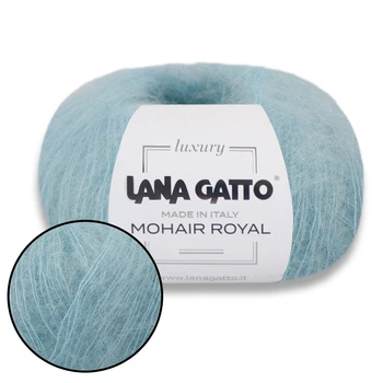 Lana Gatto Mohair Royal, Голубой лед №30796 - итальянская пряжа кид мохер с нейлоном, 25г / 215м, тонкая, для паутинок, ажурных изделий, свитеров