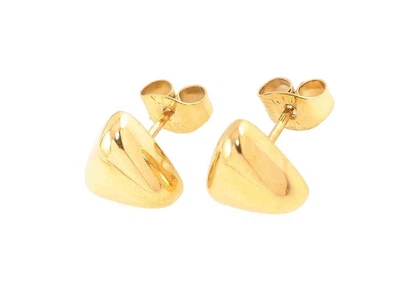 Сережки XUPING пусети TTM Stainless Steel 14K "Об'ємні трикутники" 9х9мм (335886) 1,2см