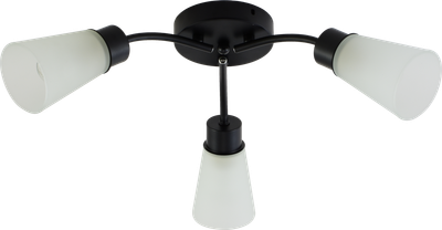 Люстра стельова Light House SRS-20722/3 чорний + хром, плафон білий