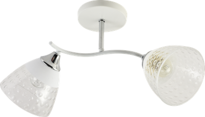 Люстра потолочная Light House SRS-20709/2 белый + хром, плафон белый с прозрачным