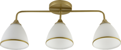 Люстра потолочная Light House SRS-20726/3 золото, плафон белый с каймой