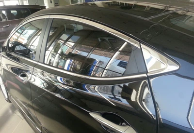 Накладки хромовані на скло (10шт, повна) Hyundai Elantra 2011-, OmsaLine 3206146