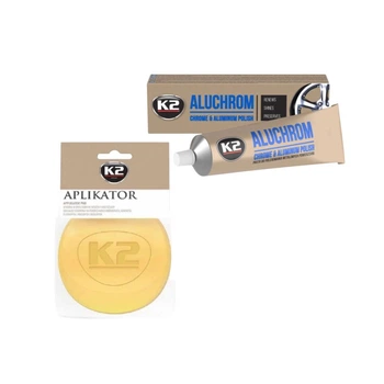 Набор для полировки хрома и алюминия K2 Aluchrom 120 г + аппликатор для нанесения