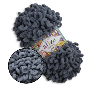 Alize Puffy Fine NEW, Мышь №87 плюшевая нитка с готовыми петлями для вязания руками пледа игрушек и балаклавы, Ализе Пуффи Файн, Пуфи Алізе Пуфі пряжа