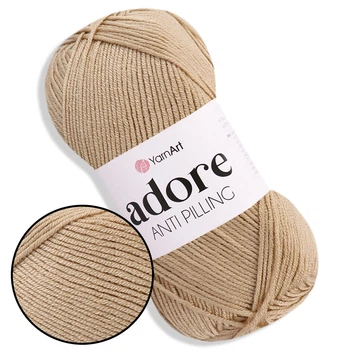 Пряжа акриловая YarnArt Adore (ЯрнАрт Адор) №336 Кофейная пенка - антипиллинг, 100 г / 280 м, для одежды, пледов, игрушек, вязания спицами и крючком