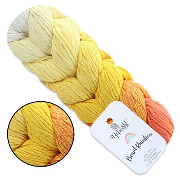 ReTwisst Braid Rainbow, №01 - трикотажный шнурок, косичка секционного окрашивания 250 г / 250 м, для сумок, рюкзаков и аксессуаров