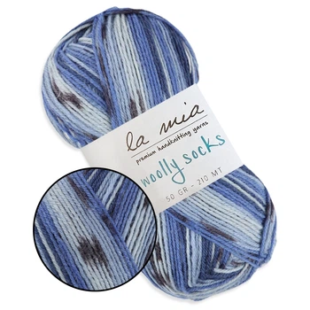 La Mia Woolly Socks, №Y60062 шкарпеткова пряжа 50 г / 210 м, шерсть 75% / поліамід 25%, секційне фарбування, для шкарпеток і гольфів