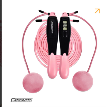 Скакалка для похудения EasyFit TwinRope 2,8м черно-розовый со счетчиком (EF-1909-BP)