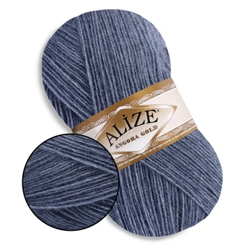 Alize Angora Gold, Джинс меланж №203 – тонкая пряжа с ангорой, 100 г/550 м, акрил 80% / шерсть 20% - для вязания свитеров, шарфов, шалей