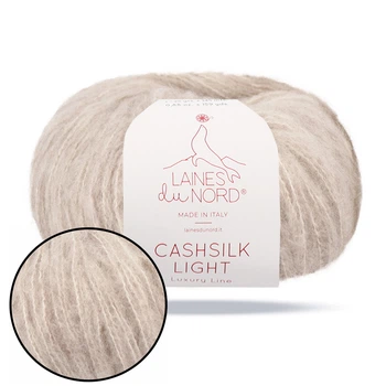 Laines du Nord Cashsilk Light, Бежева вуаль №М1, пряжа з кашеміром і шовком, 25 г / 145 м, для в'язання светрів, шарфів, кардиганів, аксесуарів