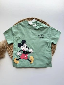 Футболка детская H&M зеленая с Микки Маус 86 см