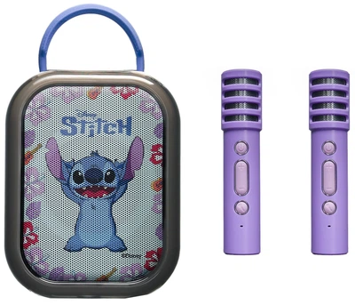 Przenośne karaoke Lexibook BTC030D Stitch Bluetooth z 2 mikrofonami bezprzewodowymi 1335583 (3380743121710)