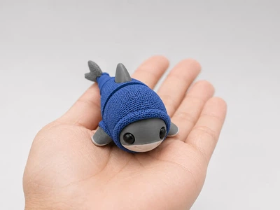 Брелок Акула У В'язаному Худі Рухома Flexi Shark In Knitted Hoodie 8 См 3Д Друк
