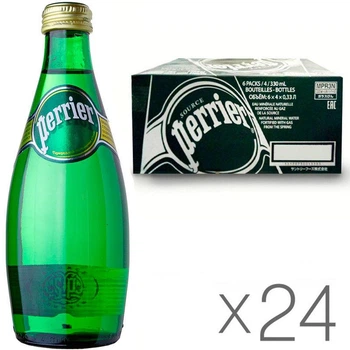 Упаковка мінеральної газованої води Perrier 24 шт х 0,33 л скло