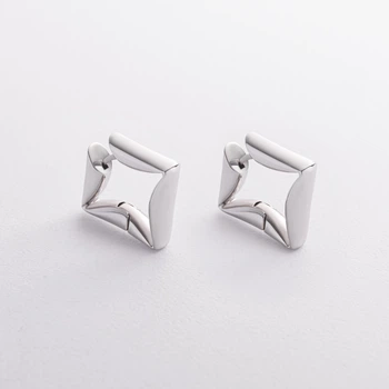 Серебряные серьги "Ромбы" 7367 Онікс