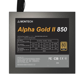 БЖ для ПК Montech Alpha Gold II 850W PCIe 5.1 80+ Gold Bulk