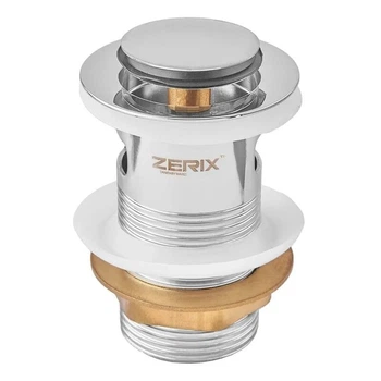 Донный клапан Zerix BV-05 Click-Clack 1 1/4" для умывальника, хром глянцевый (ZX6022)