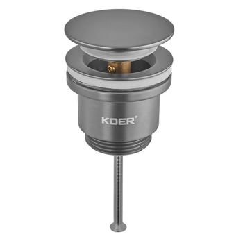 Донный клапан Koer PW-11-07 1 1/4'' Сlick-Сlack для умывальника, графит (KR5793)
