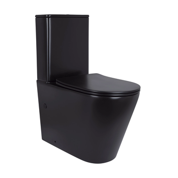 Унитаз компакт Q-tap Scorpio 660x360 овальный, с сиденьем, черный (QT14226088AMB)