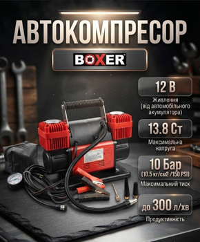 Автомобільний компресор CHAMPION CP1012 12 В 300 л хв 10 бар 150 PSI з сумкою та насадками