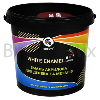 Емаль акрилова для дерева та металу Спектр Lux Line White Enamel 0,85 кг темно-вишнева глянцева