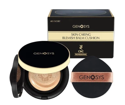 Бальзам кушон Genosys Skin Caring Blemish Balm Cushion для догляду за шкірою №01 IVORY SPF 50+, 2 од.*15 г (змінний блок)