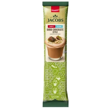 Кава розчинна у стіках 3в1 Jacobs Cappuccino Дубайський шоколод 19,5 г х 1 шт (692455)