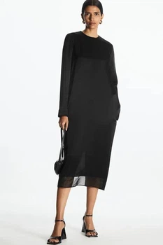 Сукня жіноча COS organza-panelled midi dress 1105260001 Eur 34 Чорний