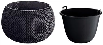 Горщик для квітів Prosperplast Splofy Bowl 2 в 1 антрацитовий 29 x 19.5 см (11300-433) (5905197976822)