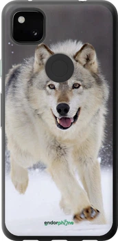 Чехол на Google Pixel 4A Бегущий волк "826u-1935-70447"