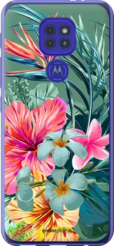 Чехол на Motorola G9 Play Тропические цветы v1 "4667u-2105-70447"