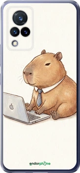 Чехол на Vivo V21 Funny Capybara CEO Working "6777u-2368-70447"