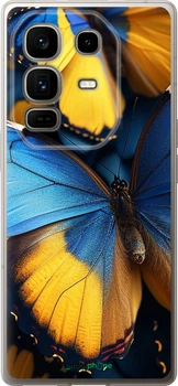 Чехол на Infinix Note 50 Pro+ Желто-голубые бабочки "6046u-4041-70447"