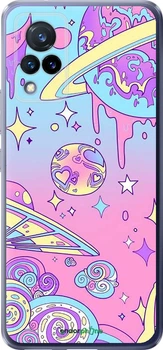 Чехол на Vivo V21 Розовая галактика "4146u-2368-70447"