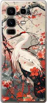 Чехол на Infinix Note 50 Pro+ Аист в цвету сакуры "6109u-4041-70447"