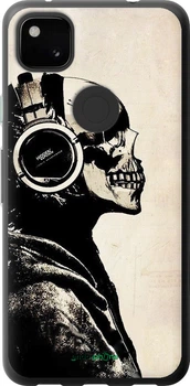 Чехол на Google Pixel 4A Скелет-меломан v2 "1200u-1935-70447"
